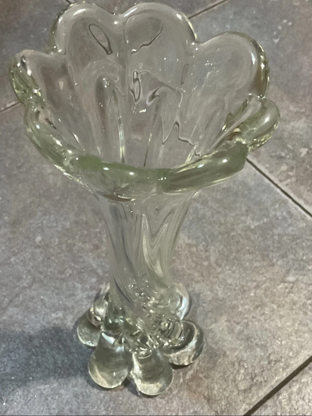 Glass Flower Vase in Light Green - Home Accents